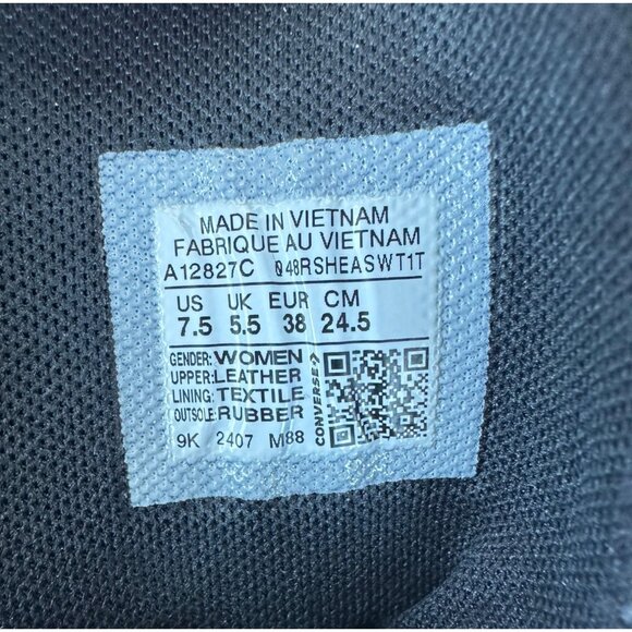 ✨Converse Chuck Taylor Wedge Platform Leather Sz 7.5 Women's Shoes Black A12827C - Picture 9 of 9